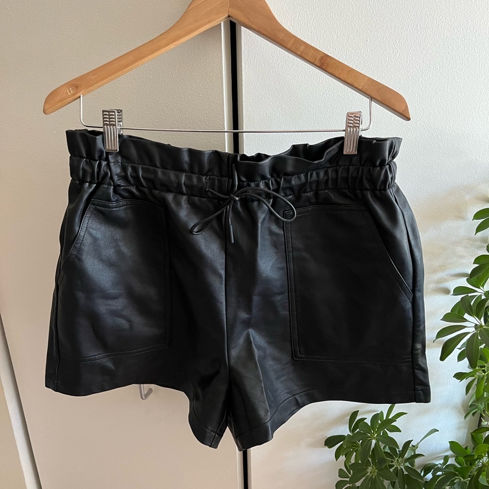 Faux Leather Shorts.